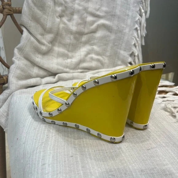 Dolce & Gabbana Studded Yellow Wedges - Picture 7 of 10